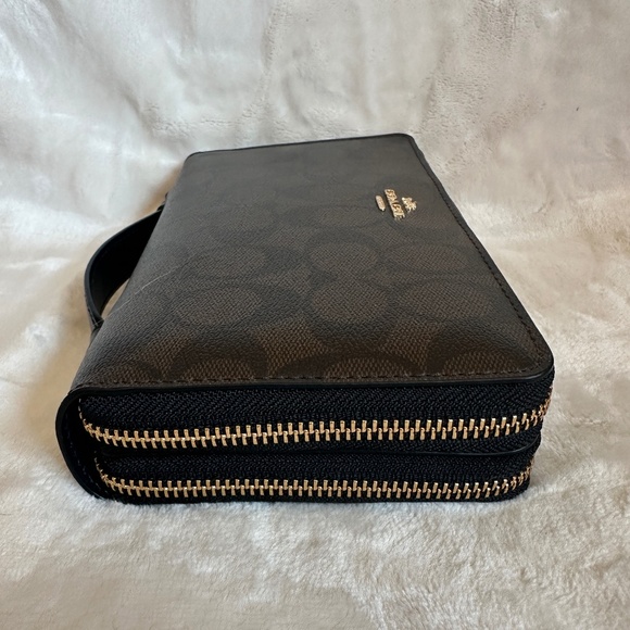 NWT! Coach F23552 Double Zip Travel Wallet In Signature Canvas Card Phone Pouch - Picture 3 of 11